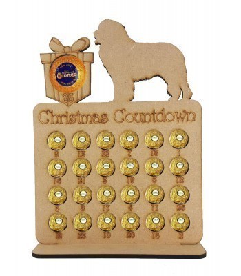 6mm 'Christmas Countdown' Chocolate Orange and Ferrero Rocher Holder Advent Calendar - Present with Dog of your choice.